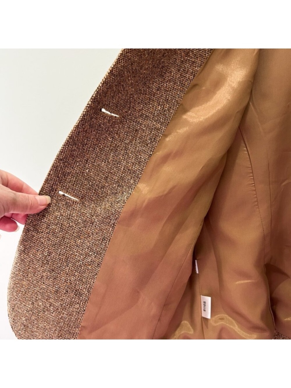 Ann Taylor LOFT Brown Tweed Notch Lapel Blazer - Picture 7 of 8